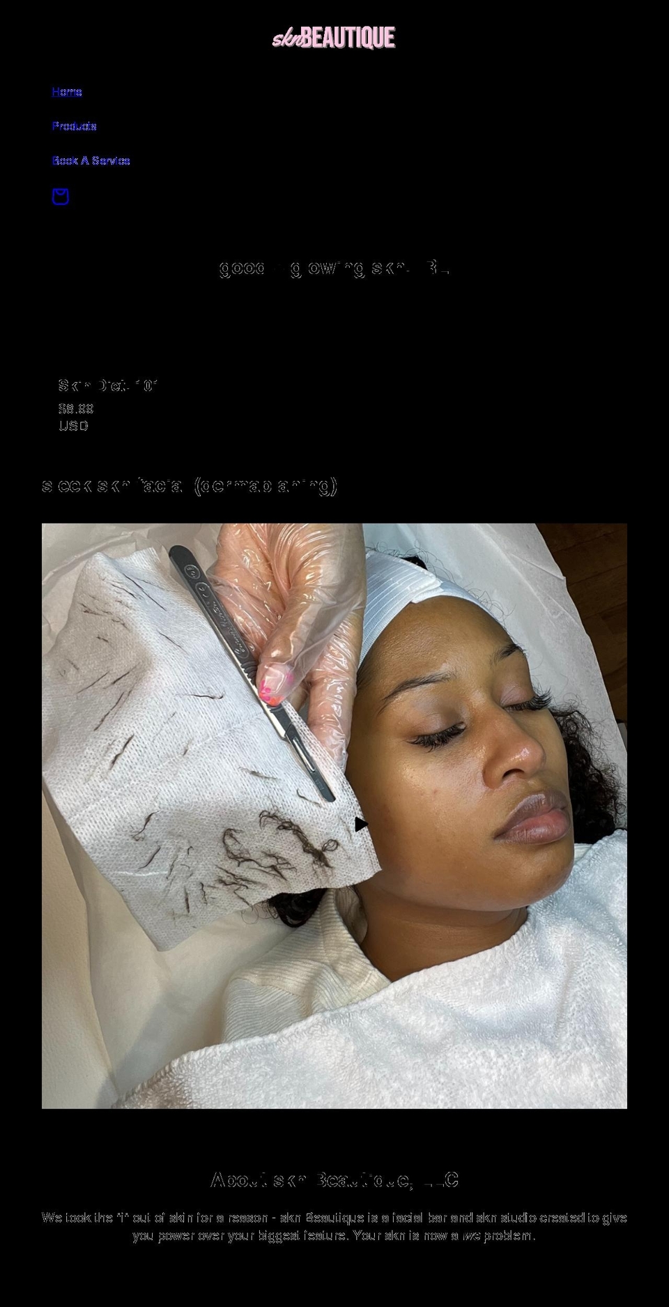 sknbeautique.com shopify website screenshot