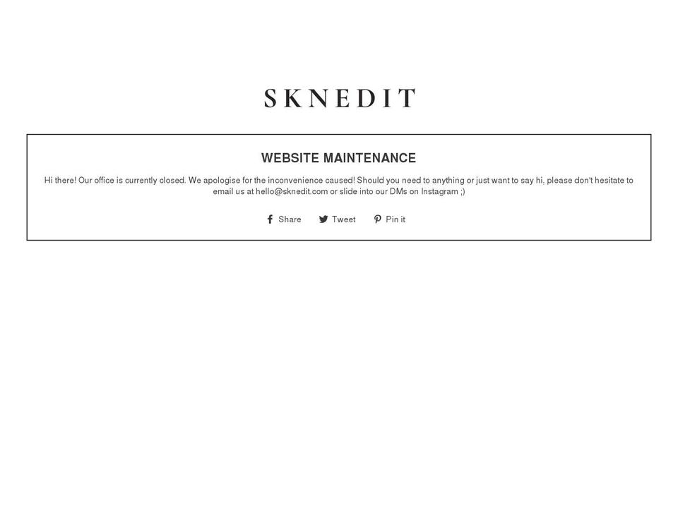 sknedit.com shopify website screenshot