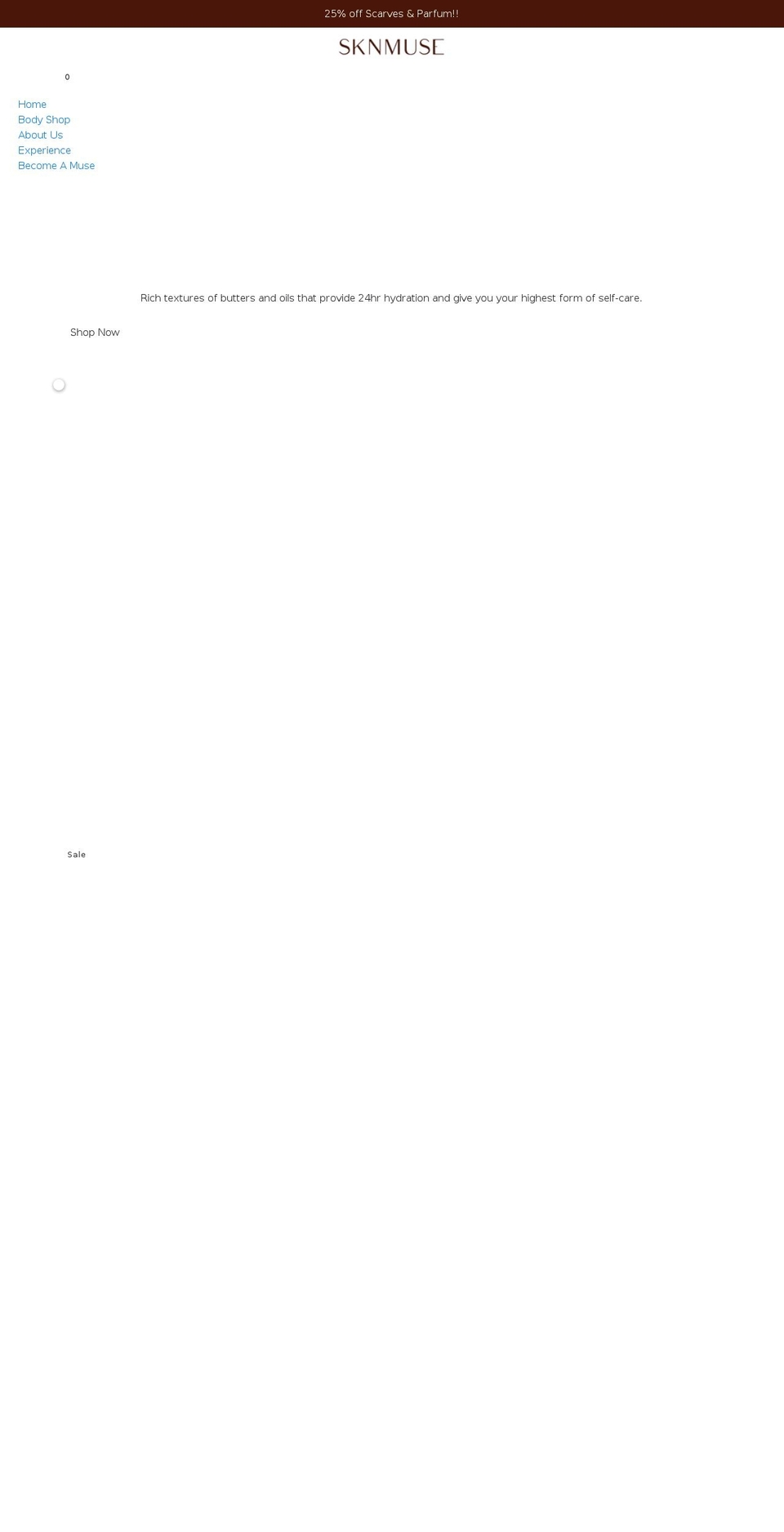 sknmuse.com shopify website screenshot