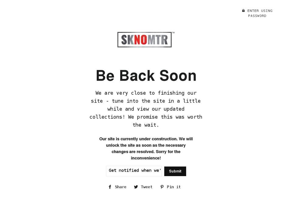 sknomtr.com shopify website screenshot