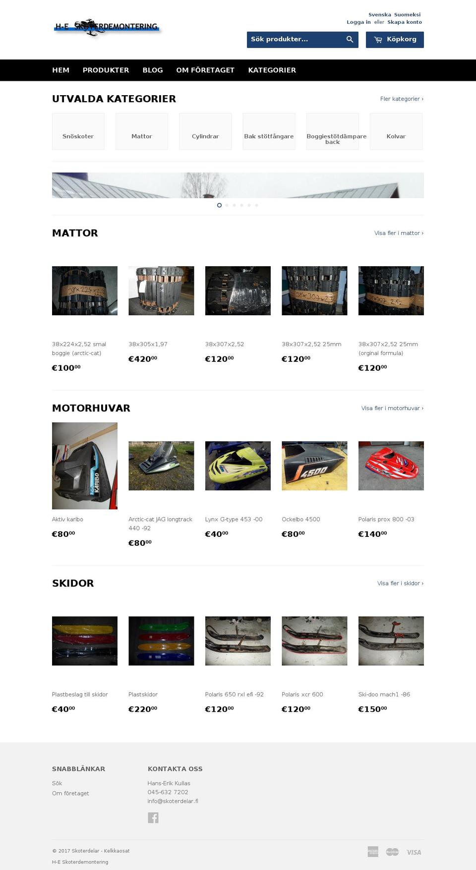 skoterdelar.fi shopify website screenshot