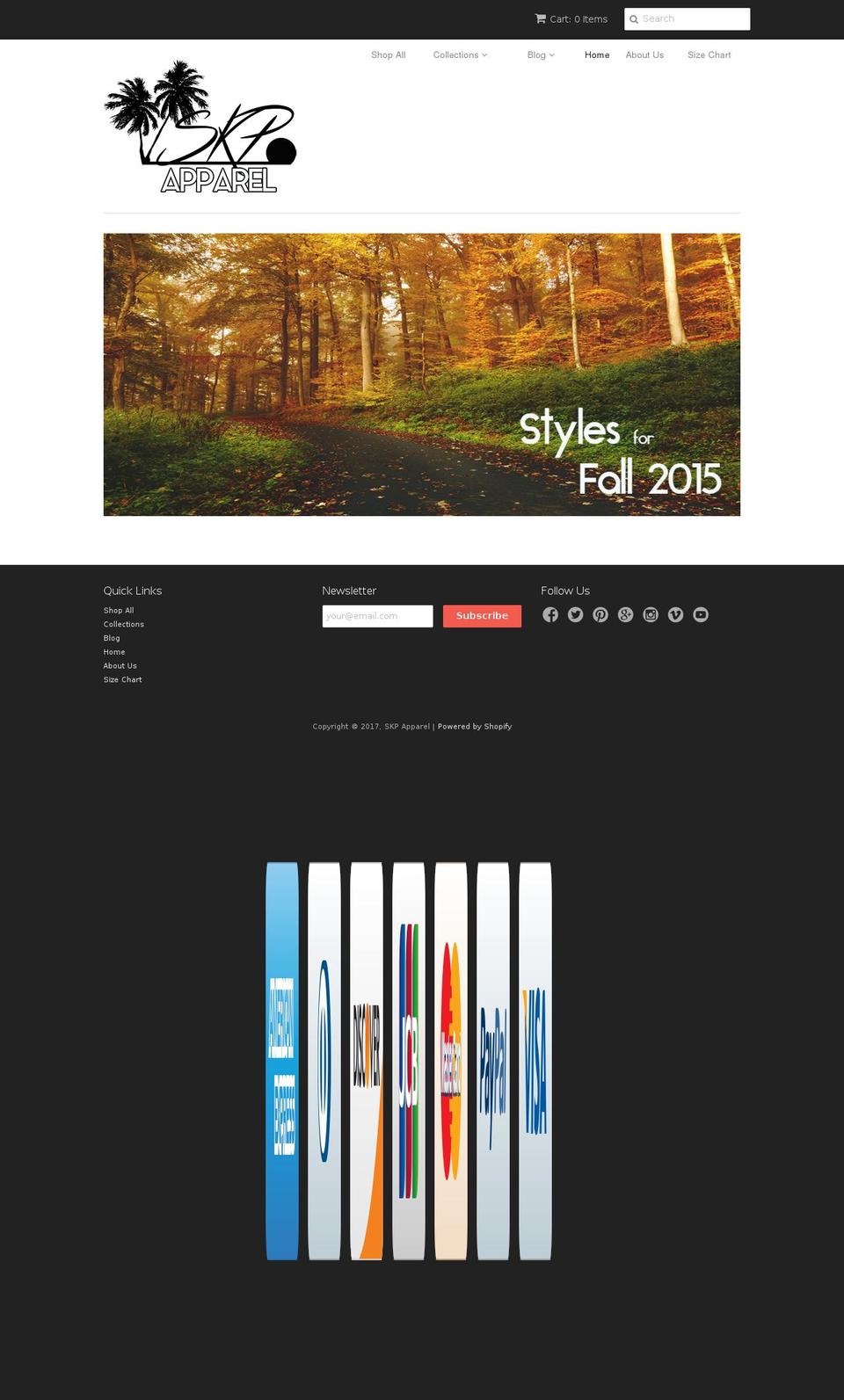 skpapparel.com shopify website screenshot
