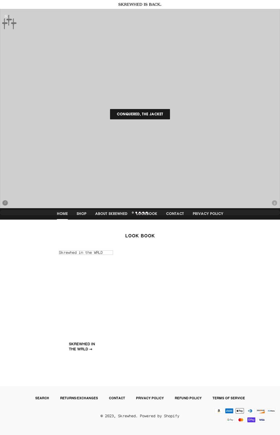 skrewhedshop.com shopify website screenshot