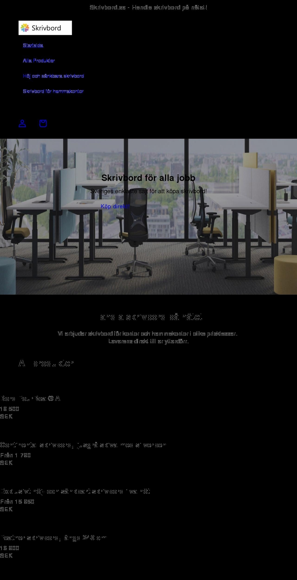 skrivbord.se shopify website screenshot