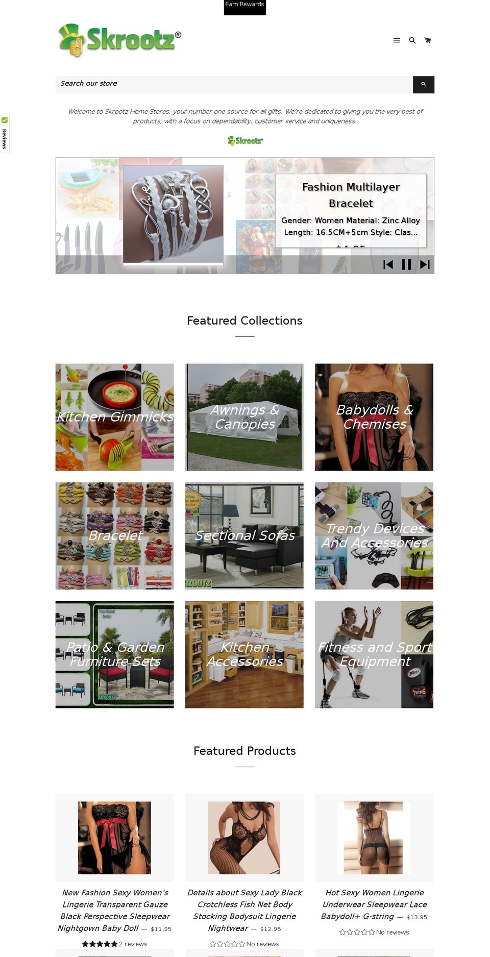 skrootz.com shopify website screenshot