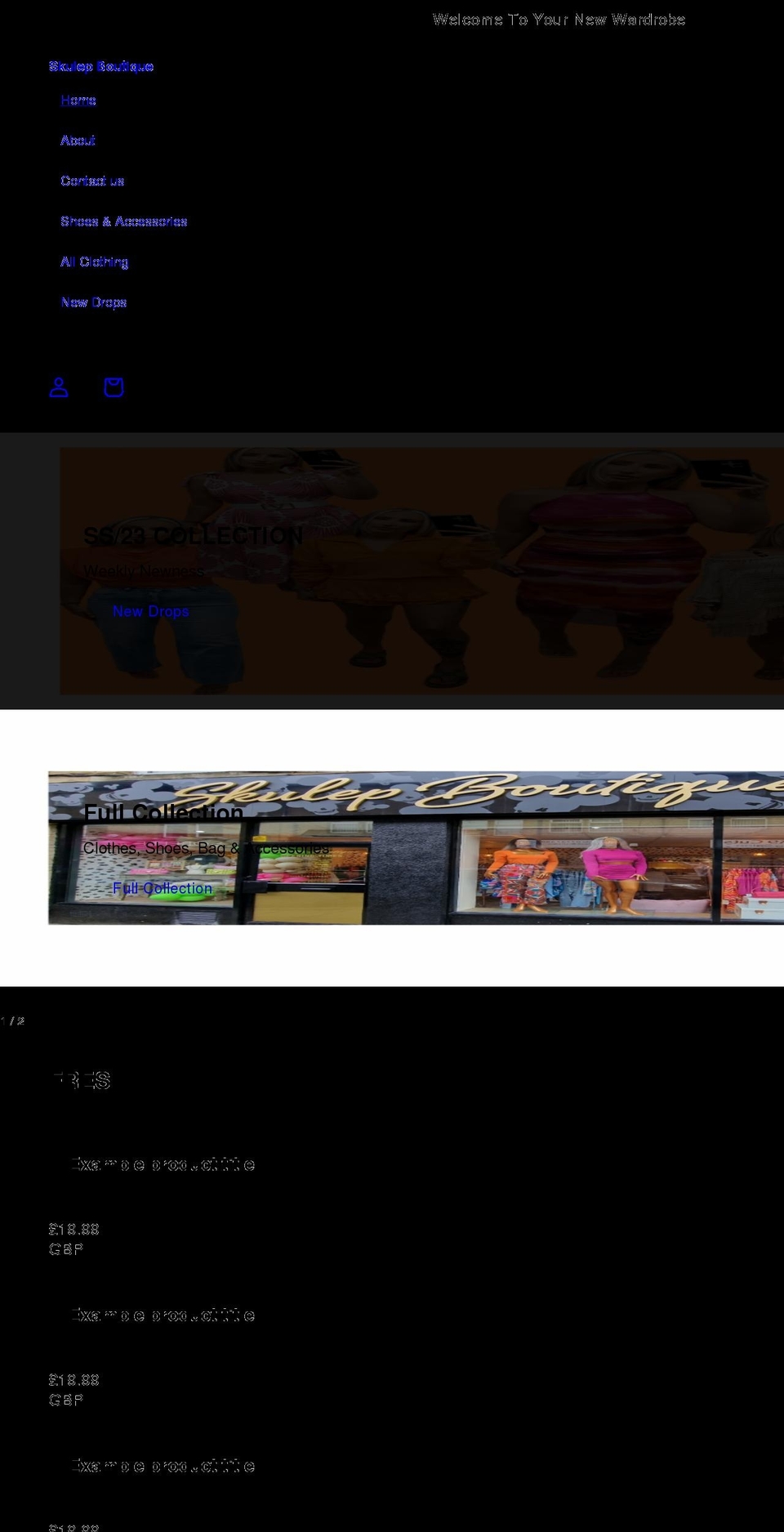 skulepboutique.com shopify website screenshot