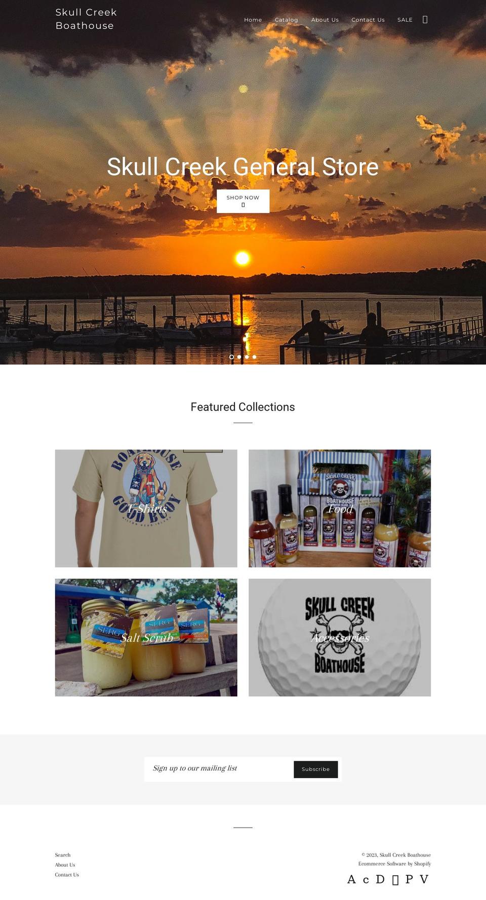 skull-creek-boathouse.myshopify.com shopify website screenshot