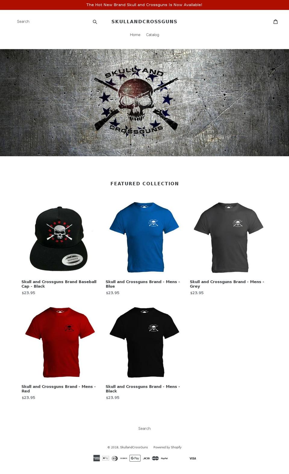 skullandcrossguns.com — Shopify storefront screenshot