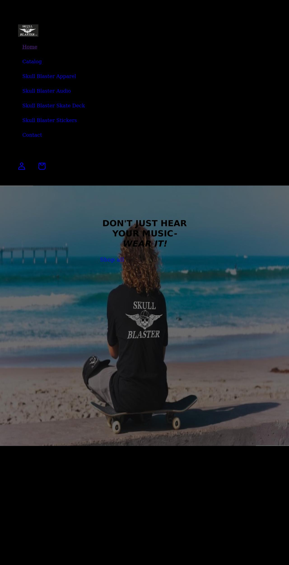 skullblaster.com shopify website screenshot