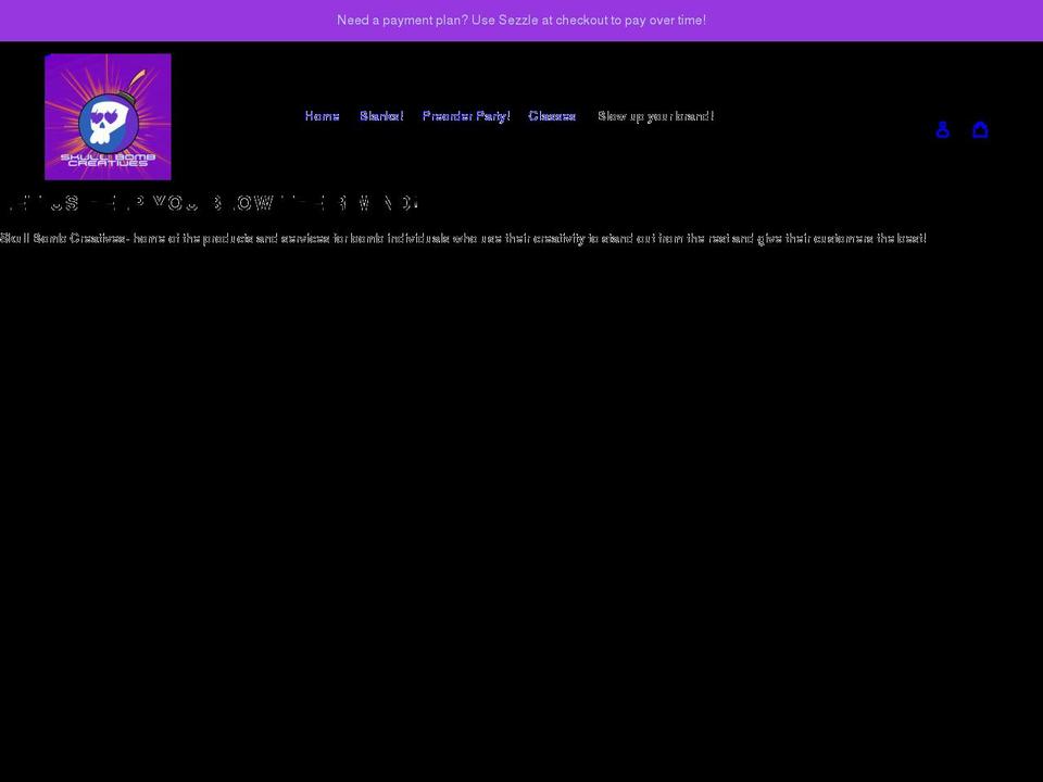 skullbombcreatives.com shopify website screenshot