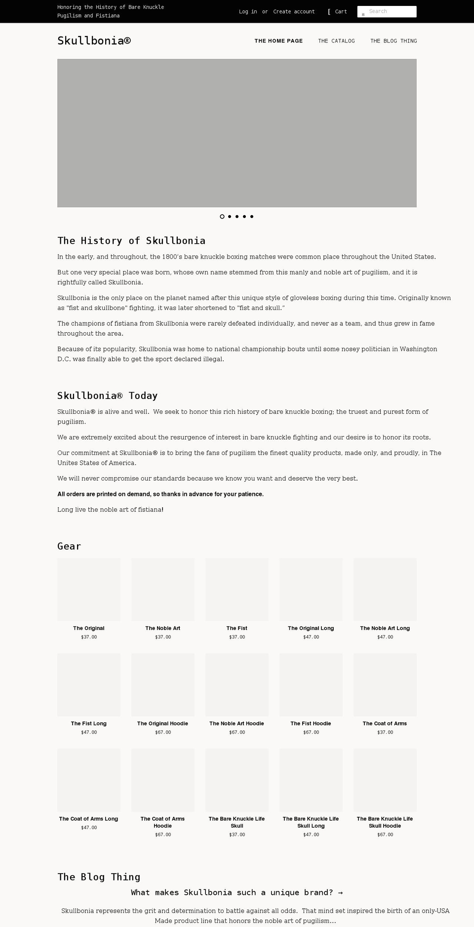 skullbonia.com shopify website screenshot