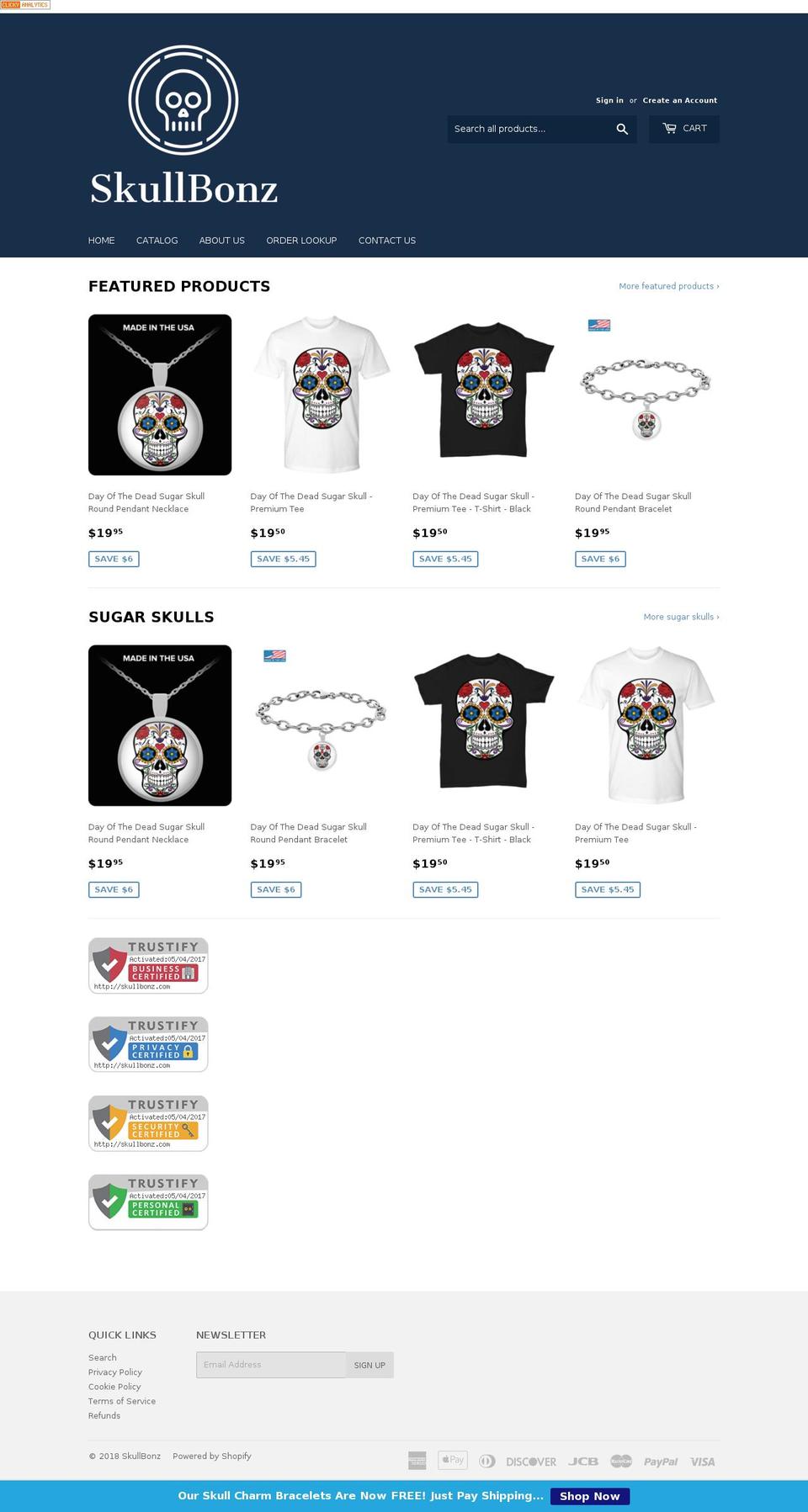 skullbonz.com — Shopify storefront screenshot