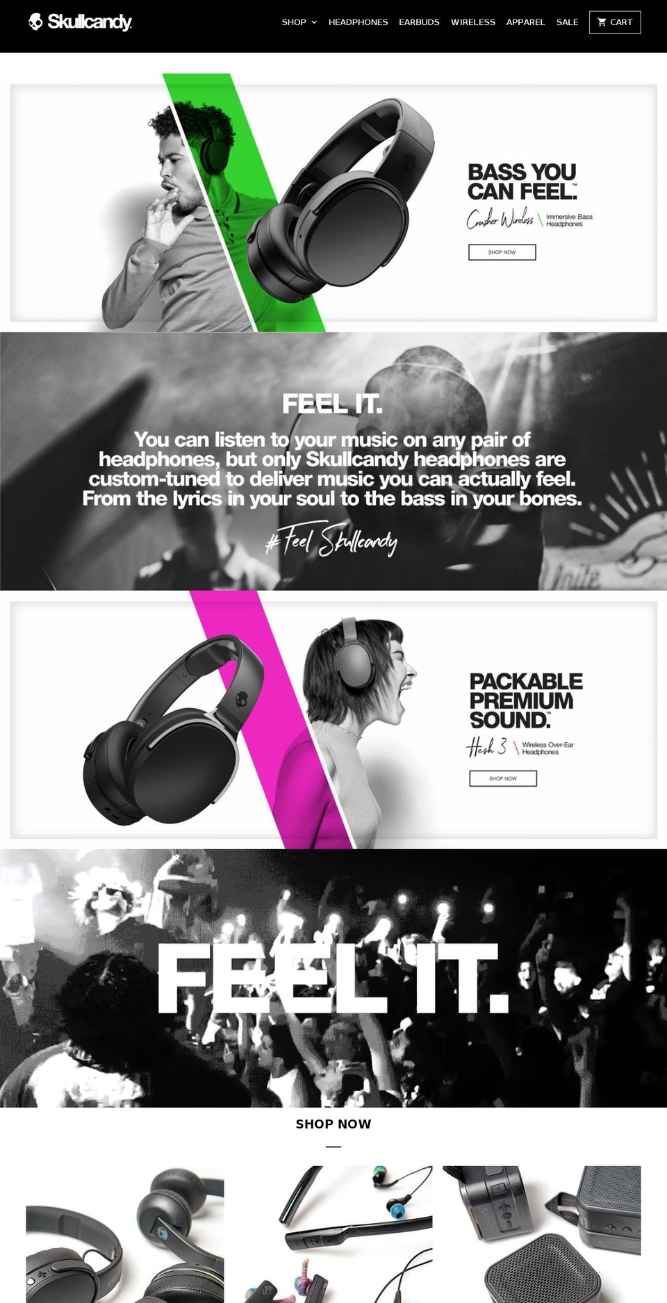 skullcandy.co.nz shopify website screenshot