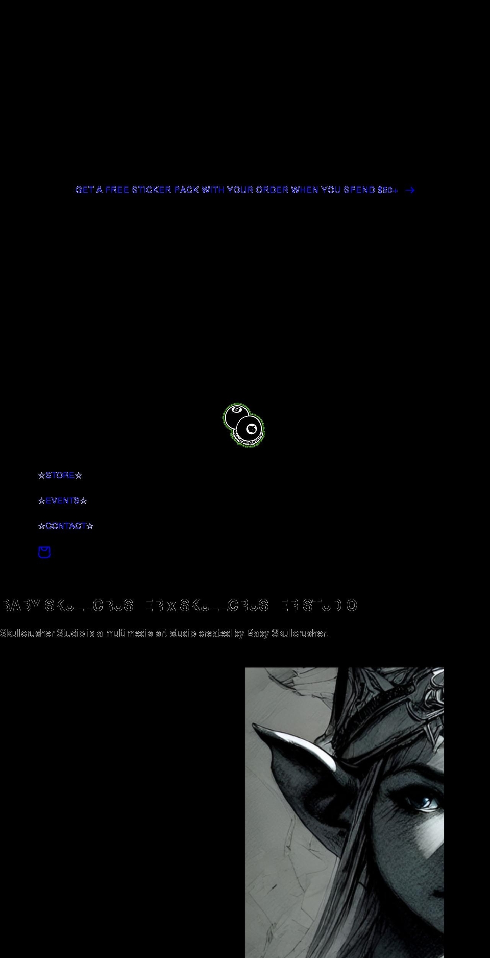 skullcrusher-studio.com shopify website screenshot