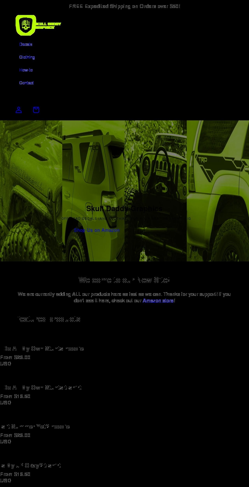 skulldaddygraphics.com shopify website screenshot