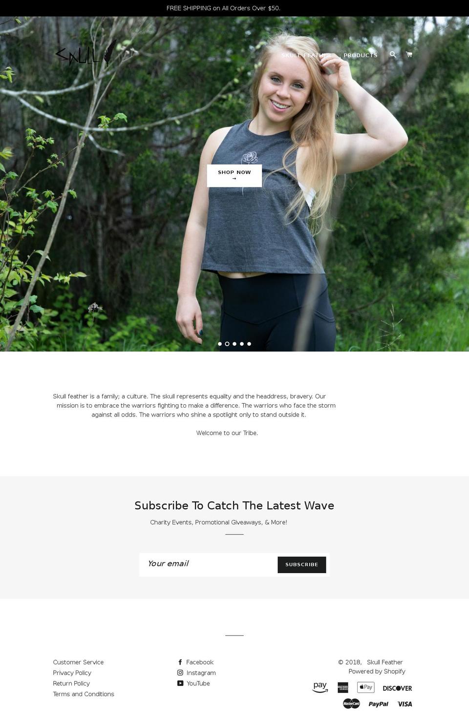 skullfeather.com — Shopify storefront screenshot
