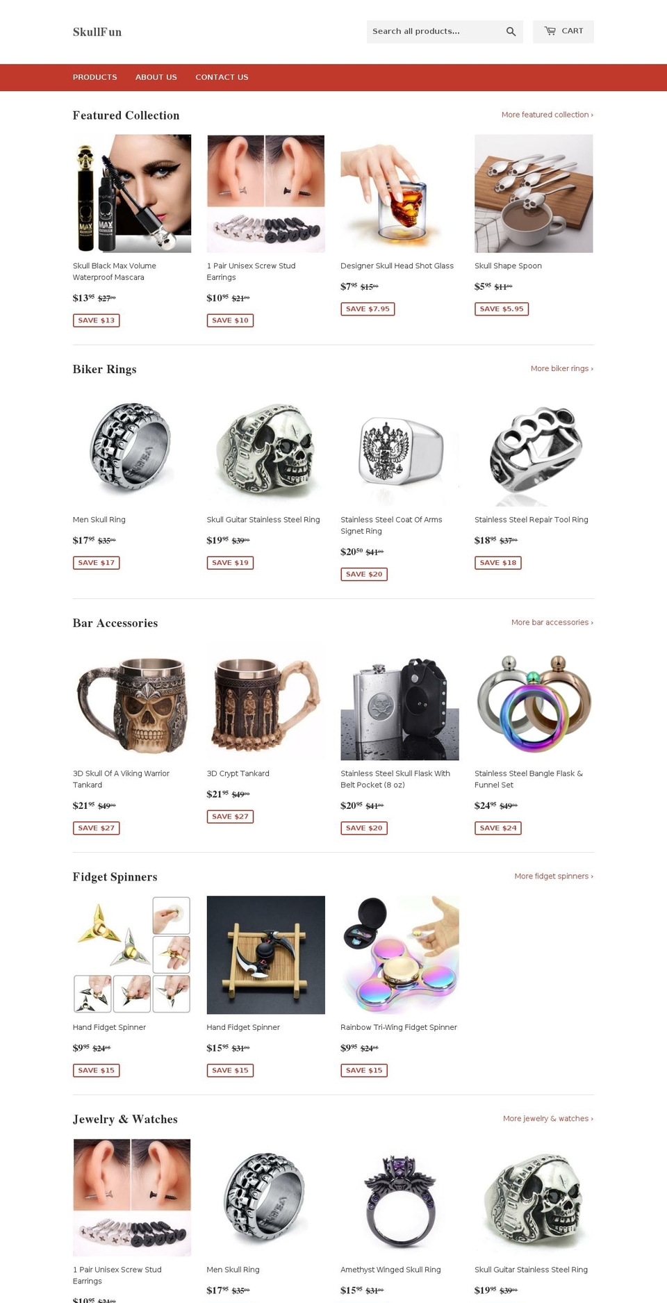 skullfun.com — Shopify storefront screenshot