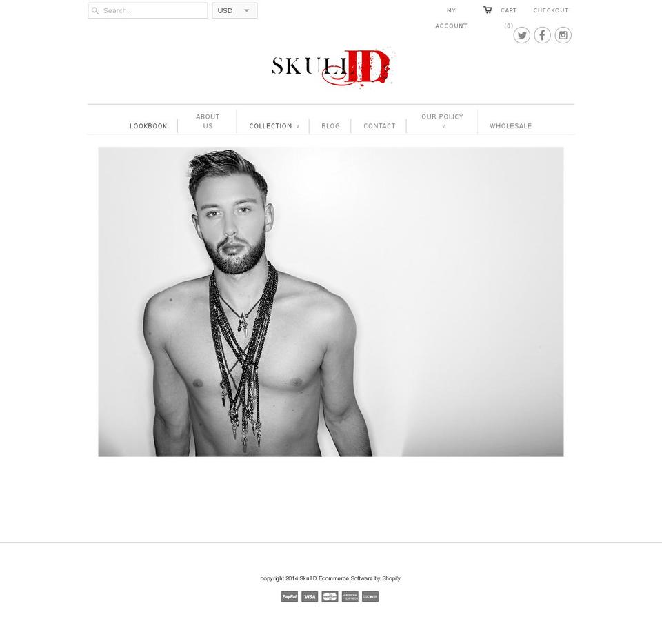 skullid.com shopify website screenshot