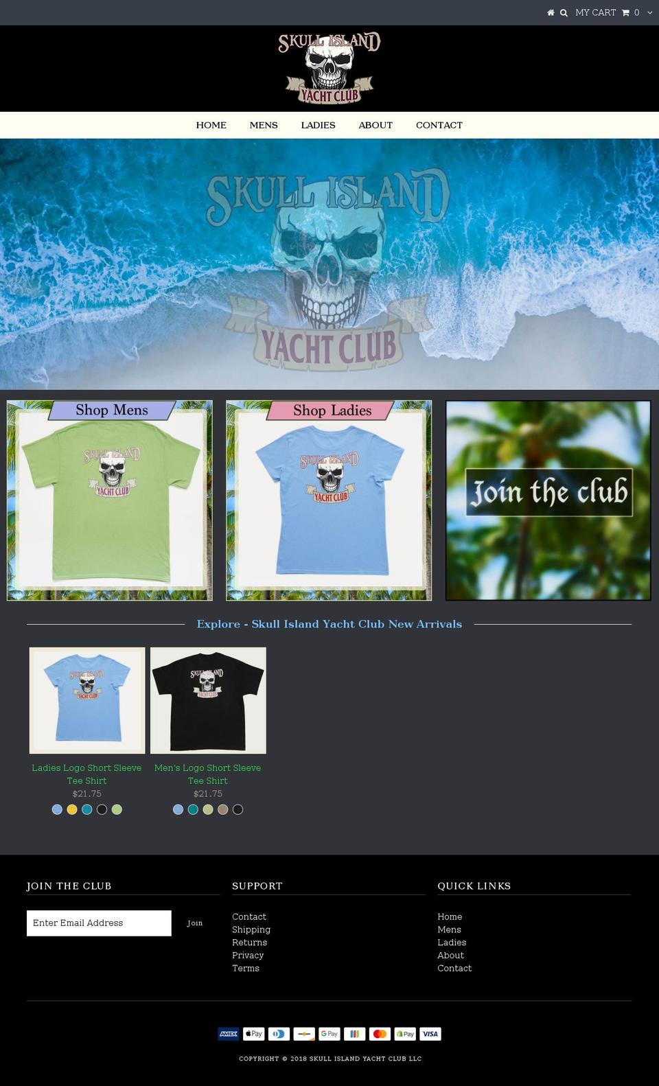 skullislandyachtclub.com — Shopify storefront screenshot