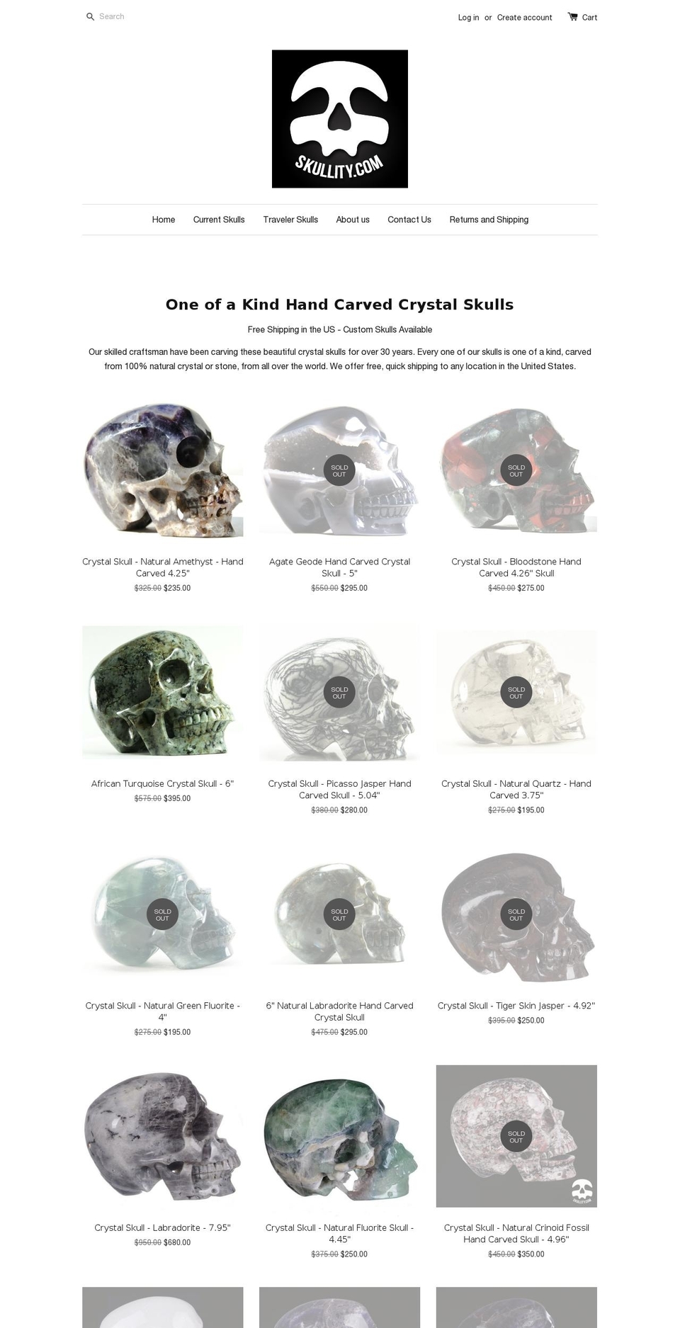 skullity.com shopify website screenshot