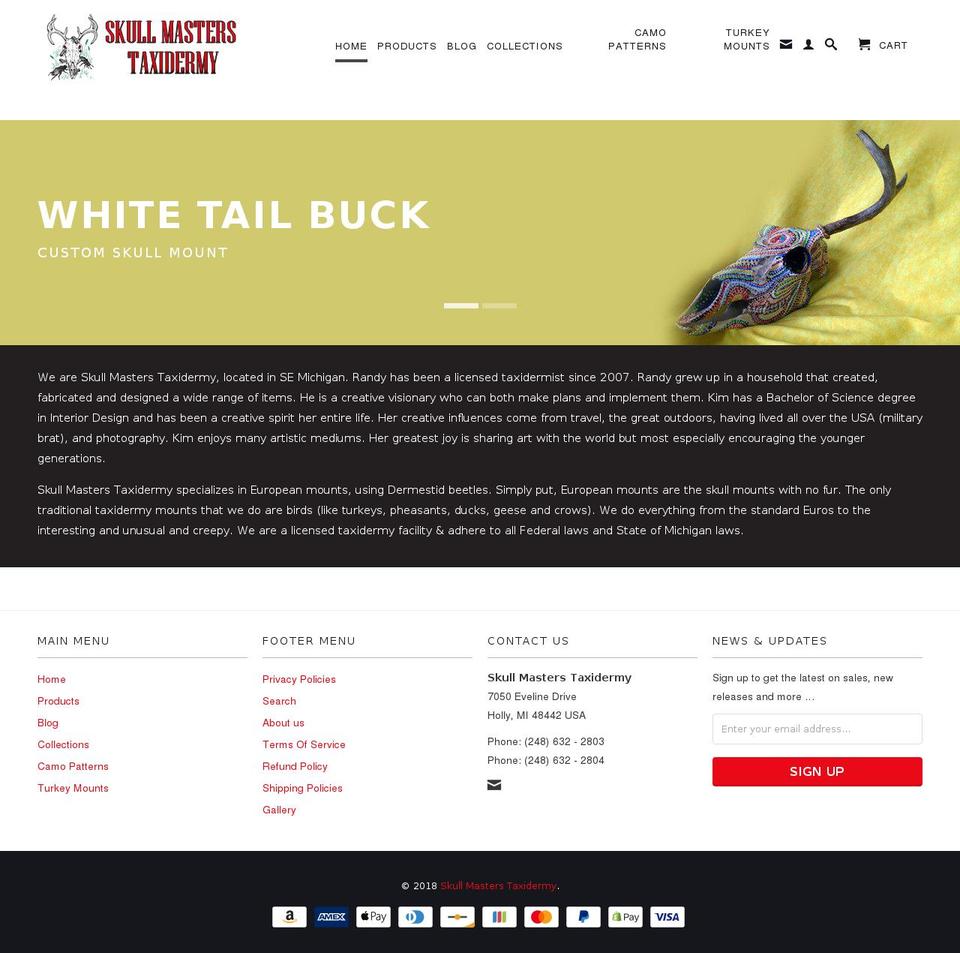 skullmasterstaxidermy.com — Shopify storefront screenshot
