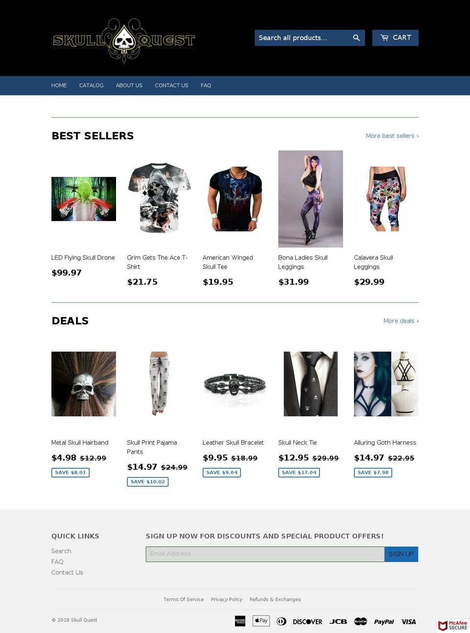 skullquest.com shopify website screenshot