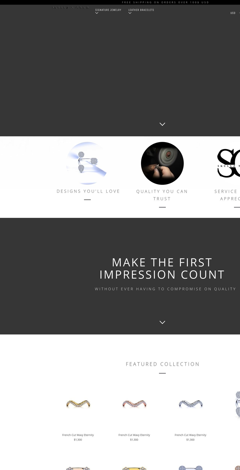skullzngold.com — Shopify storefront screenshot