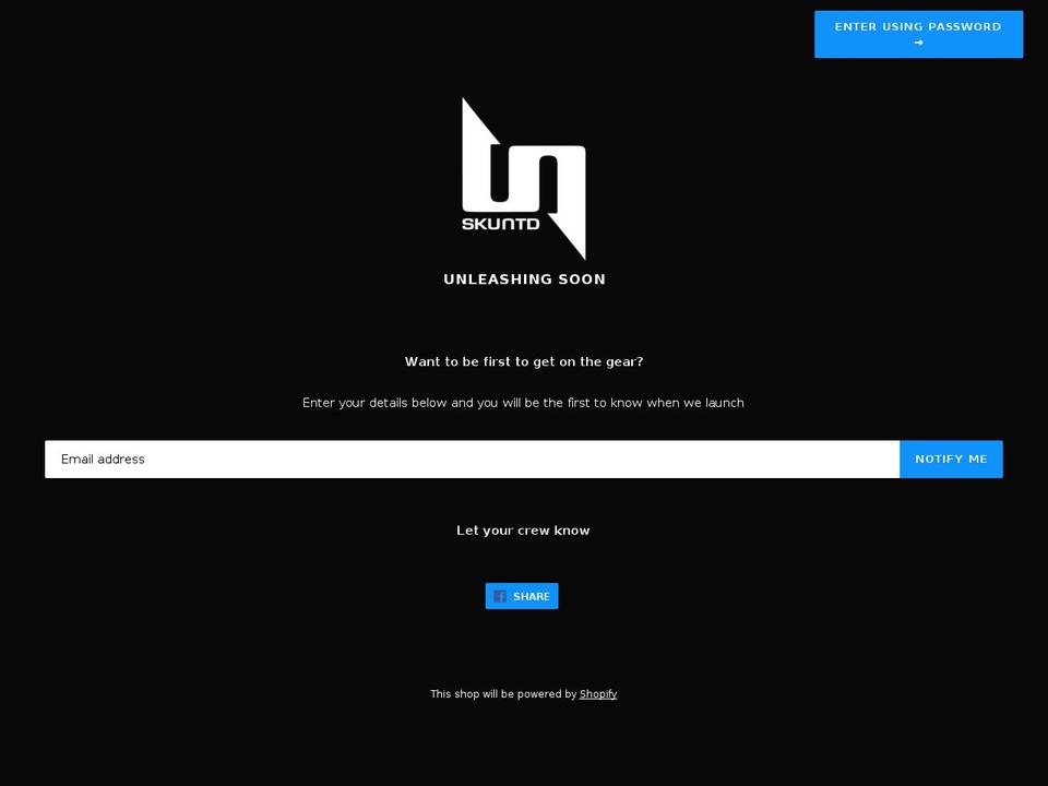 skuntd.com shopify website screenshot