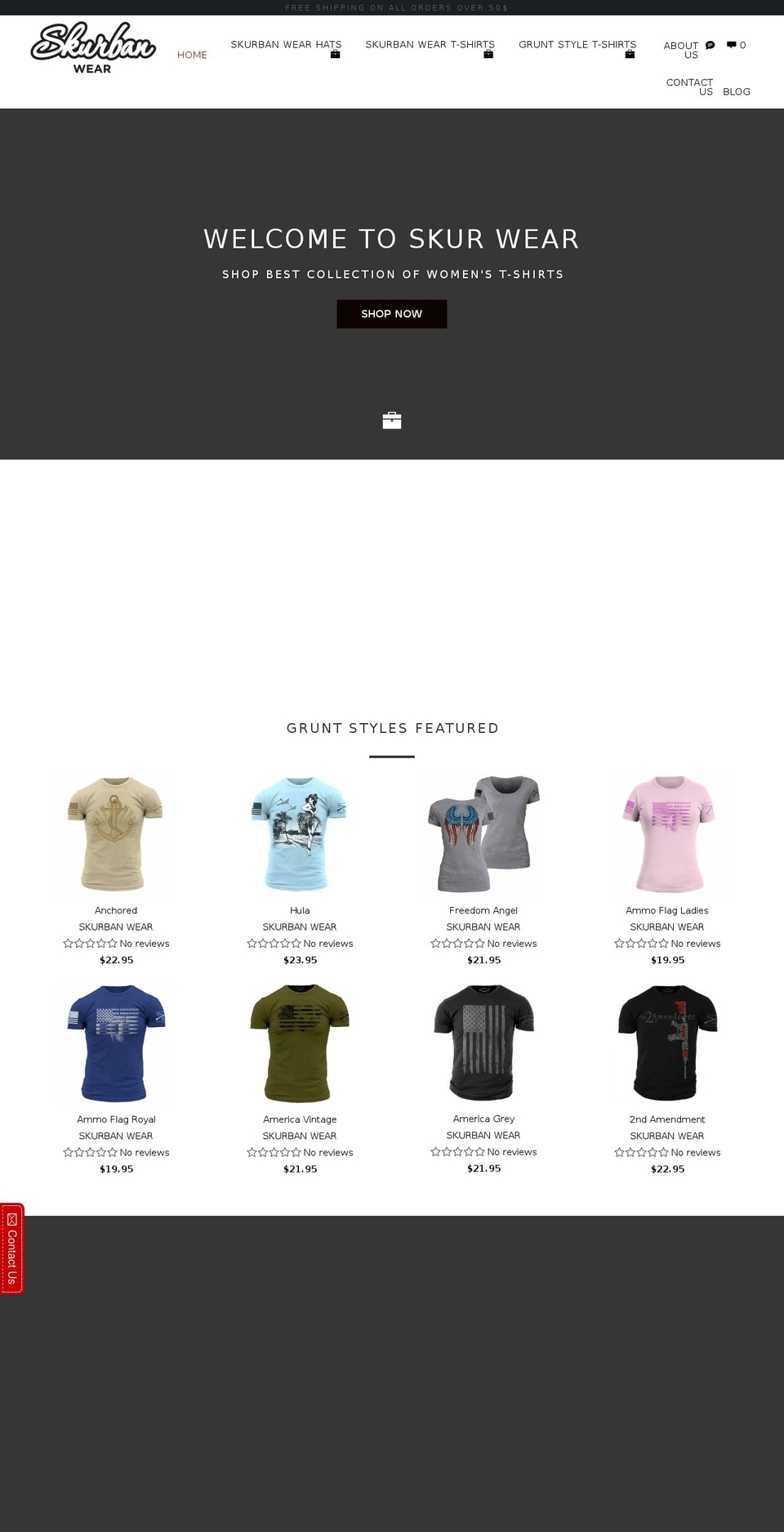 skurbanwear.com shopify website screenshot