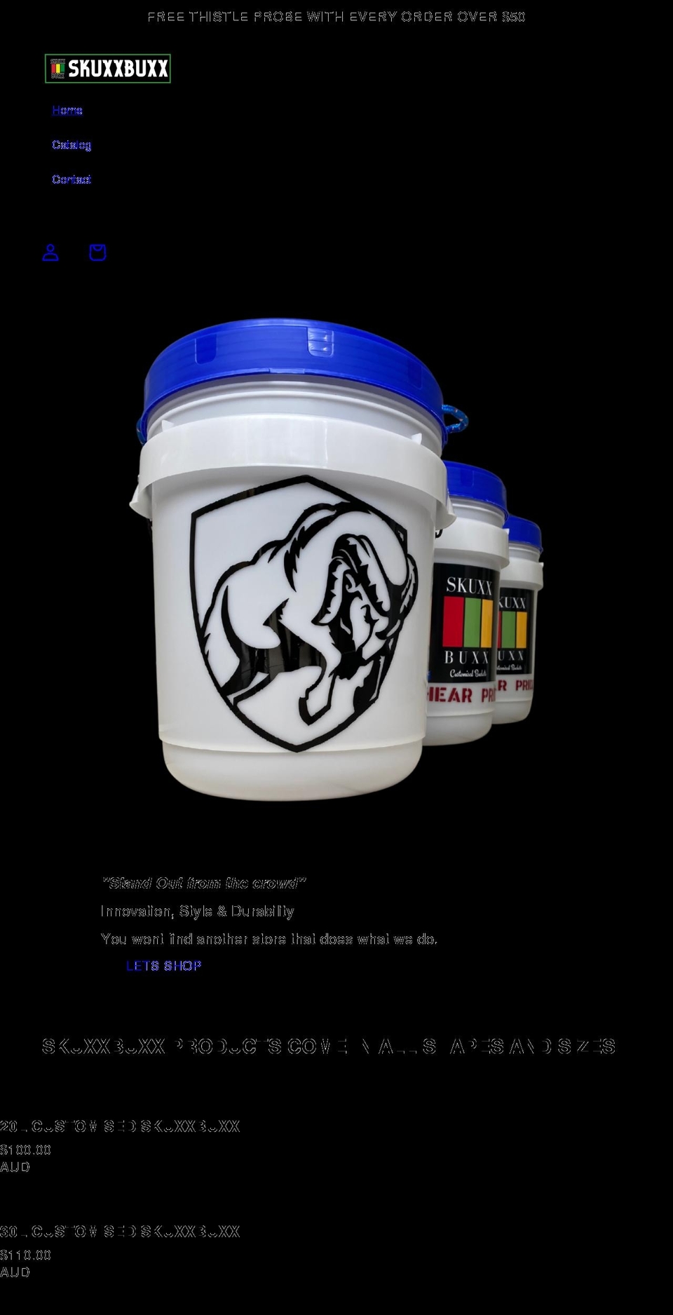 skuxxbuxx.com shopify website screenshot