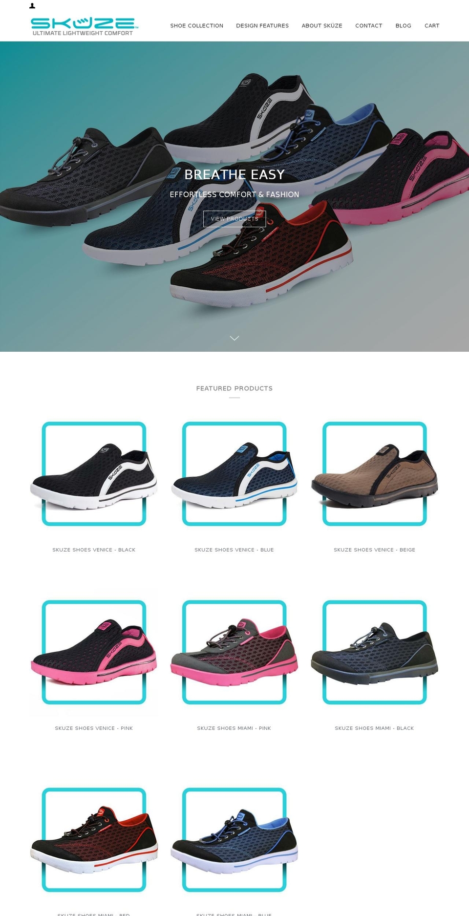 skuzeshoes.com shopify website screenshot
