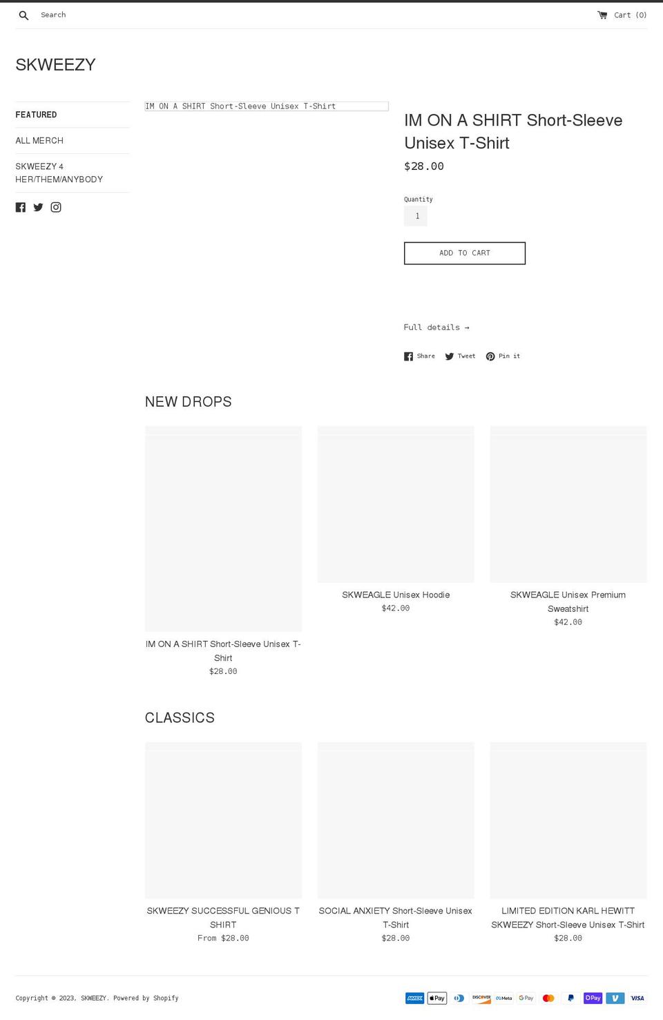 skweezy.net shopify website screenshot