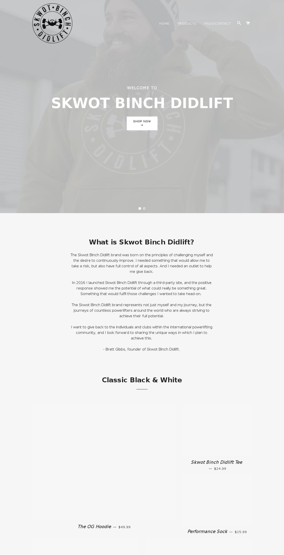 skwotbinchdidlift.com — Shopify storefront screenshot