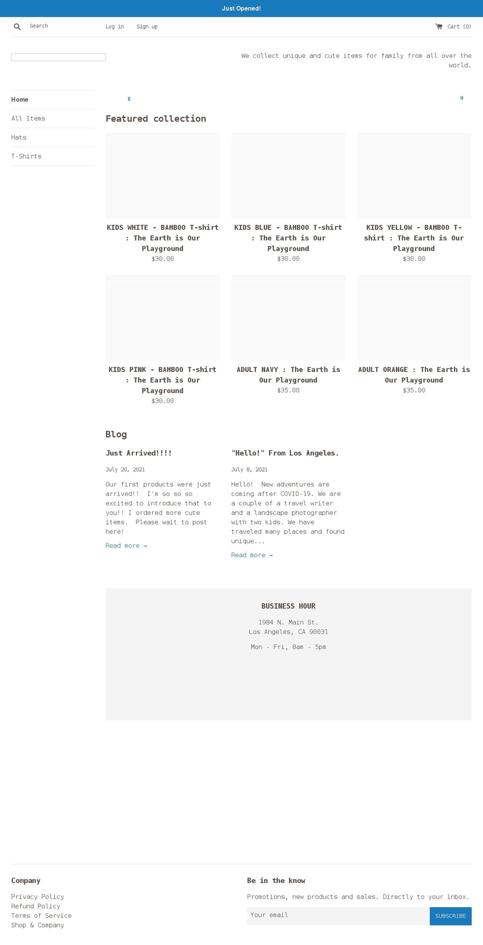 skyandoceanla.com shopify website screenshot