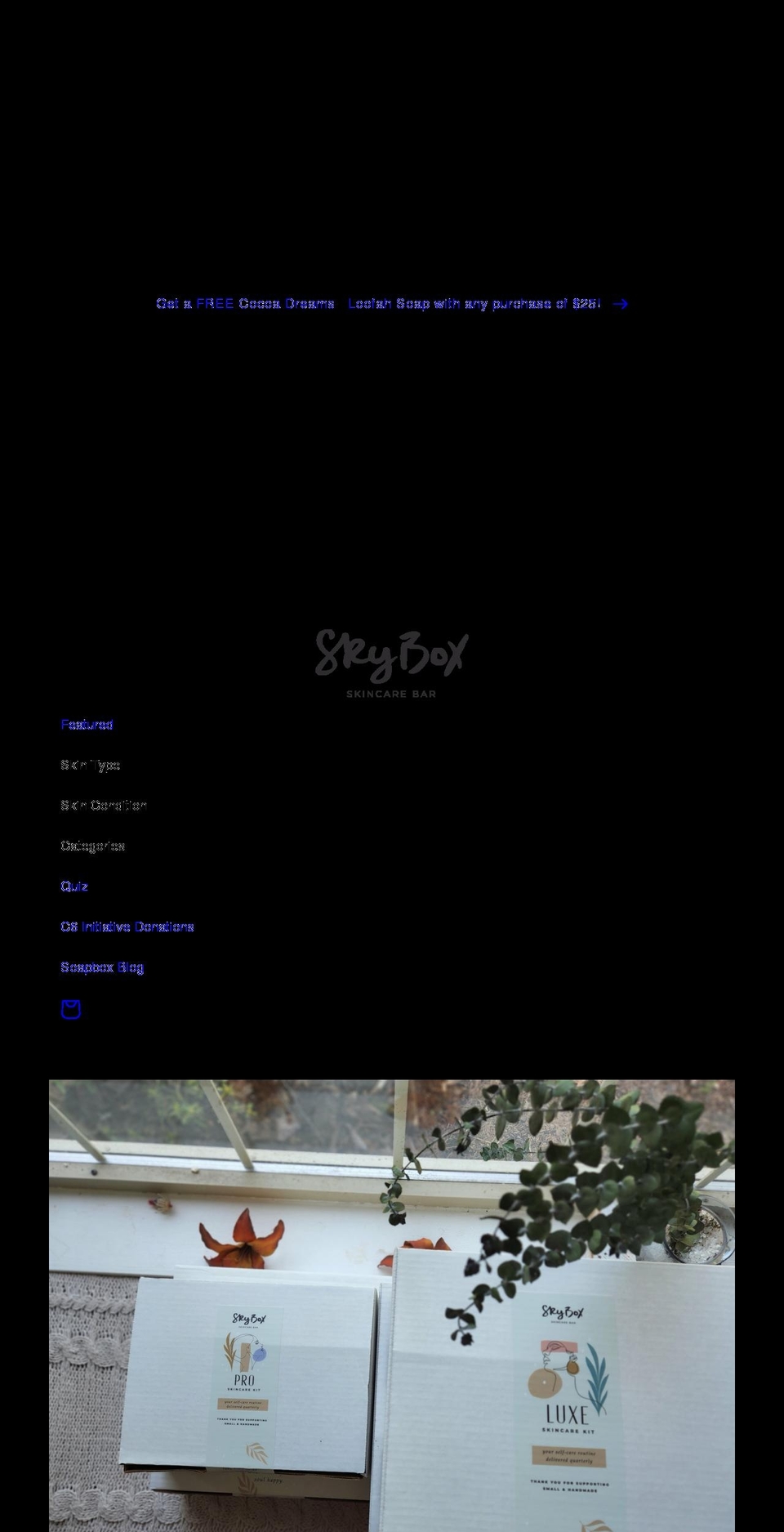 skyboxskincare.com shopify website screenshot