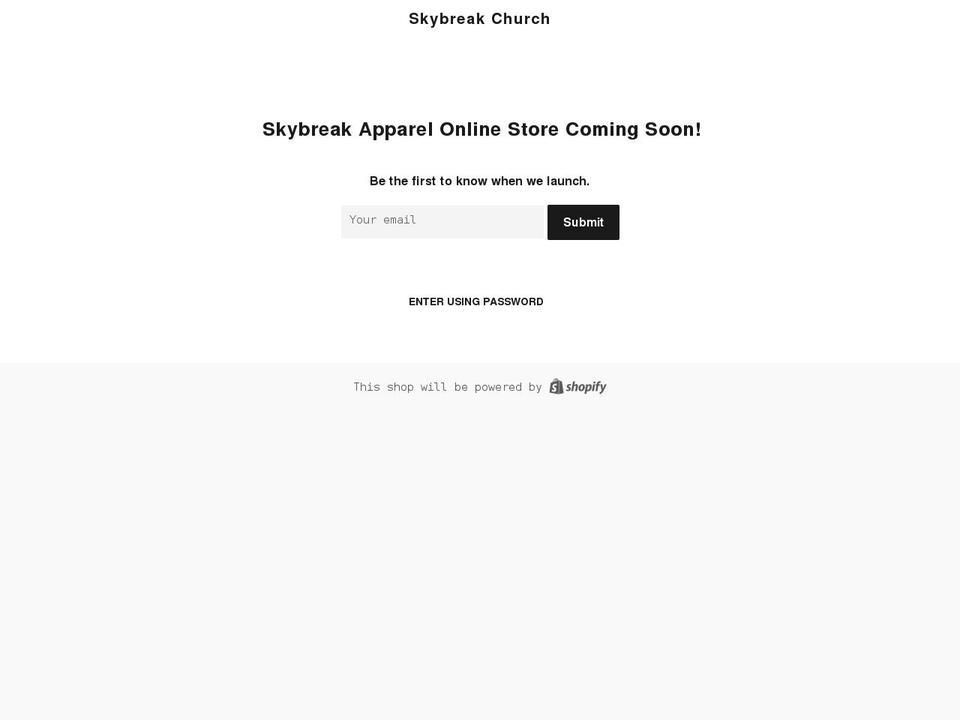 skybreak-church.myshopify.com shopify website screenshot