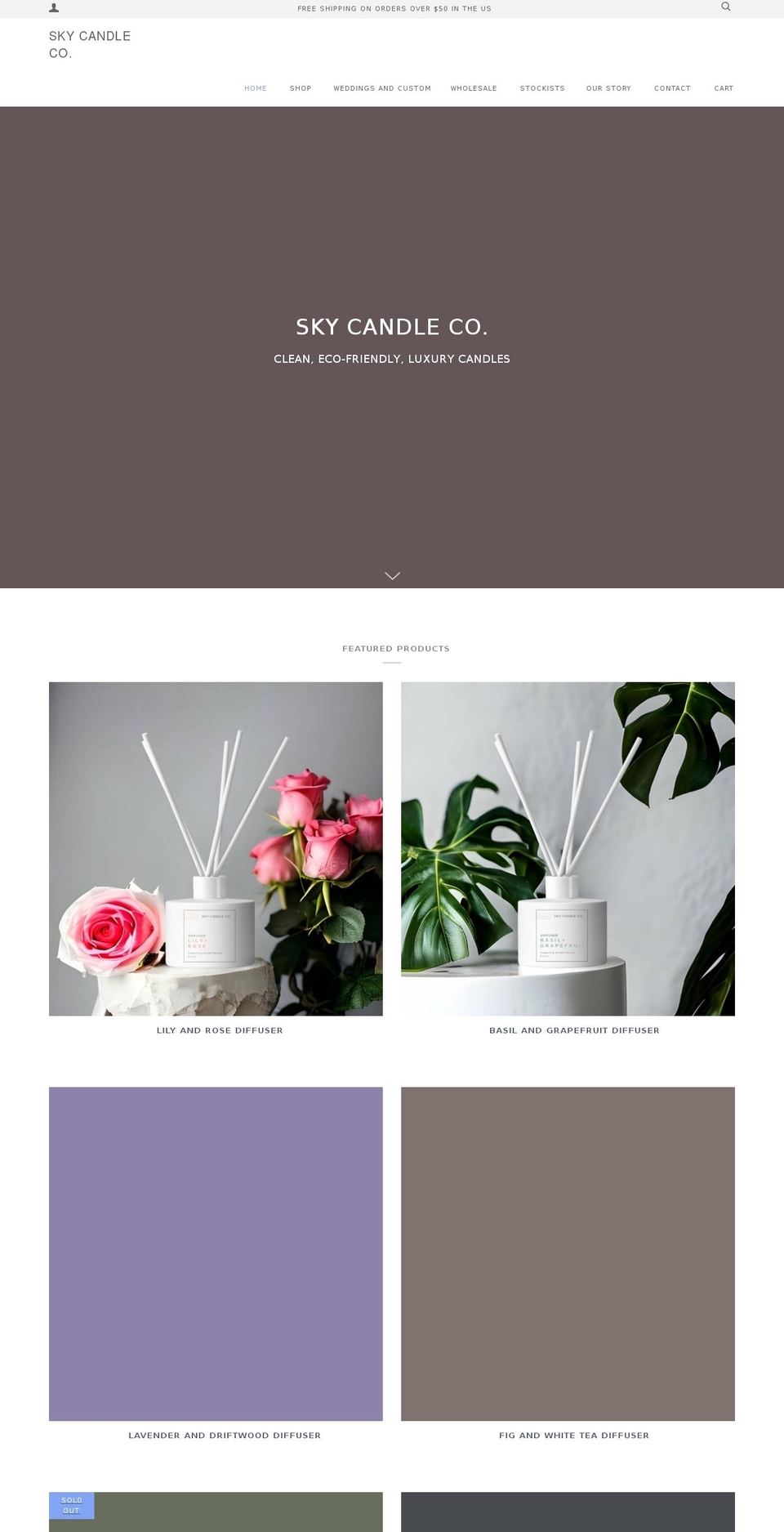 skycandleco.com shopify website screenshot