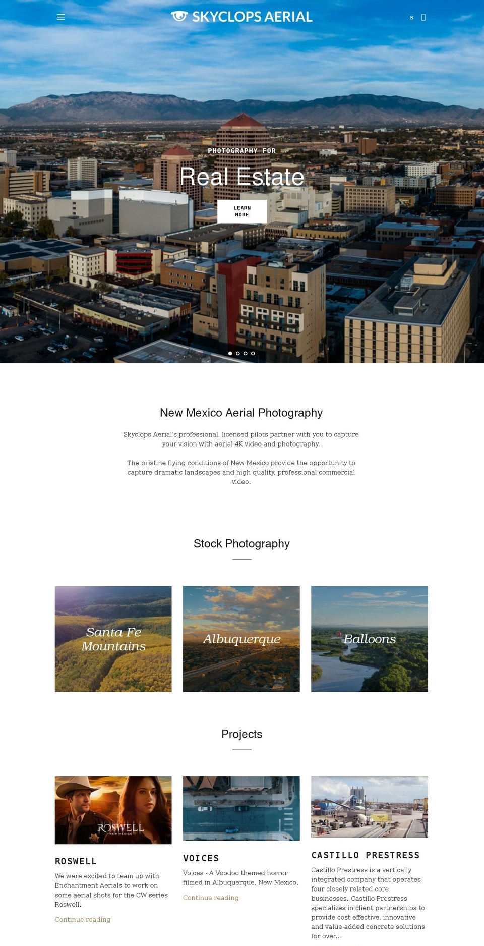 skyclopsaerial.com shopify website screenshot