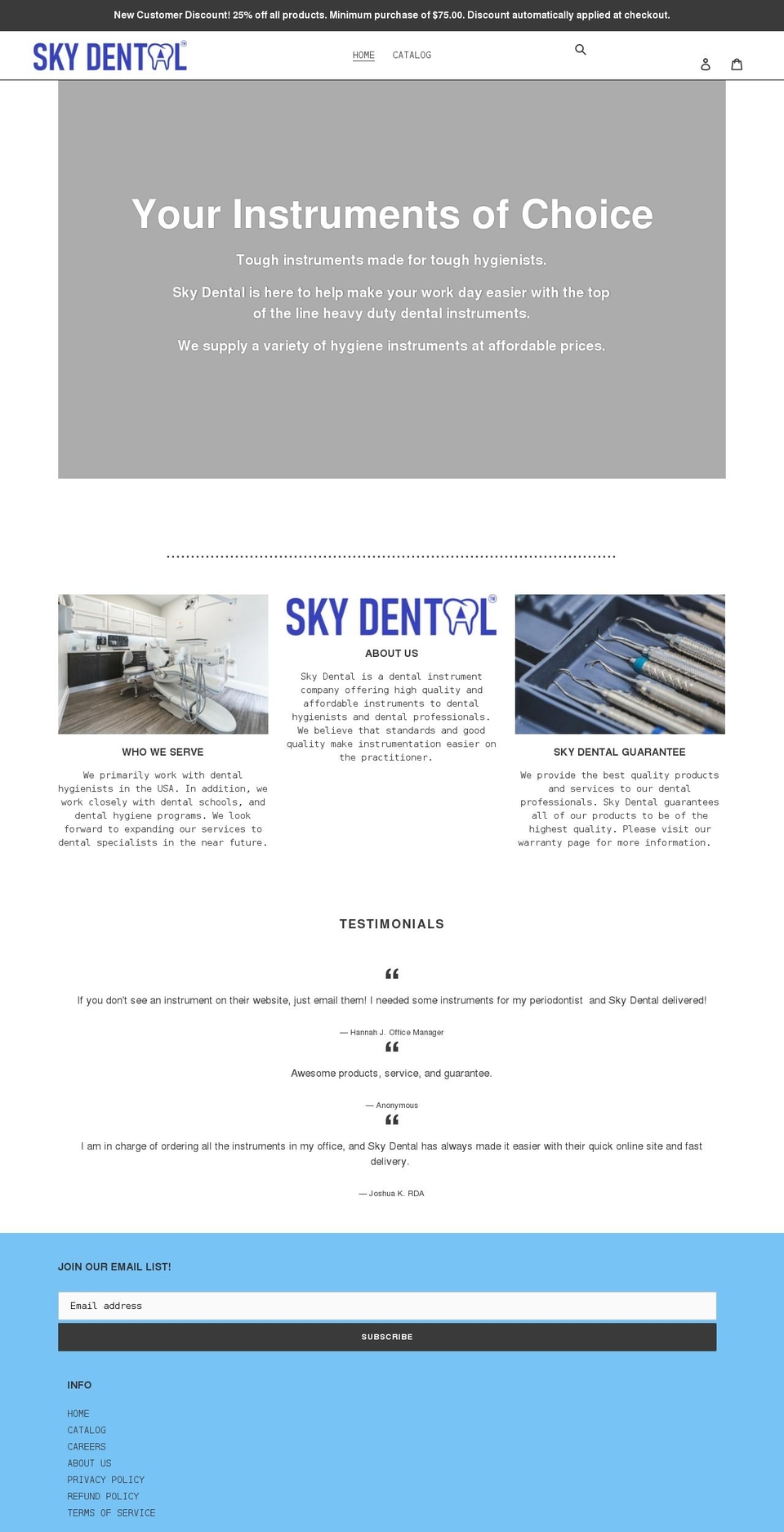 skydentalworld.com shopify website screenshot