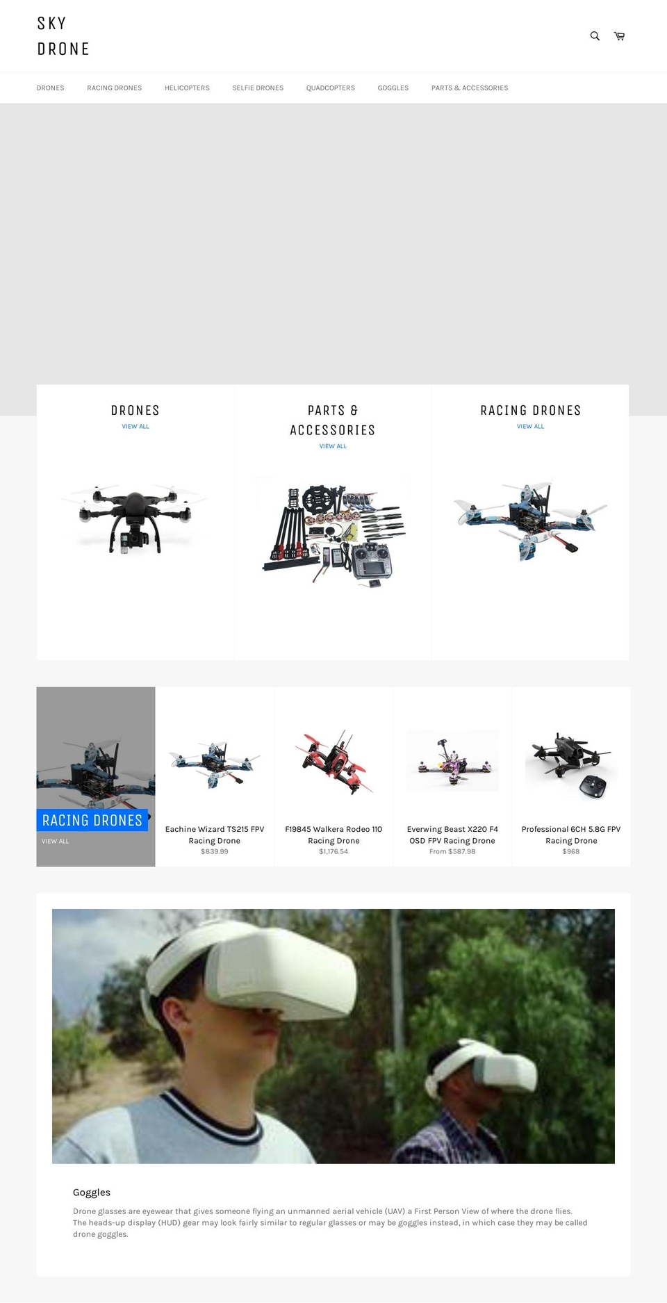 skydrone.store shopify website screenshot