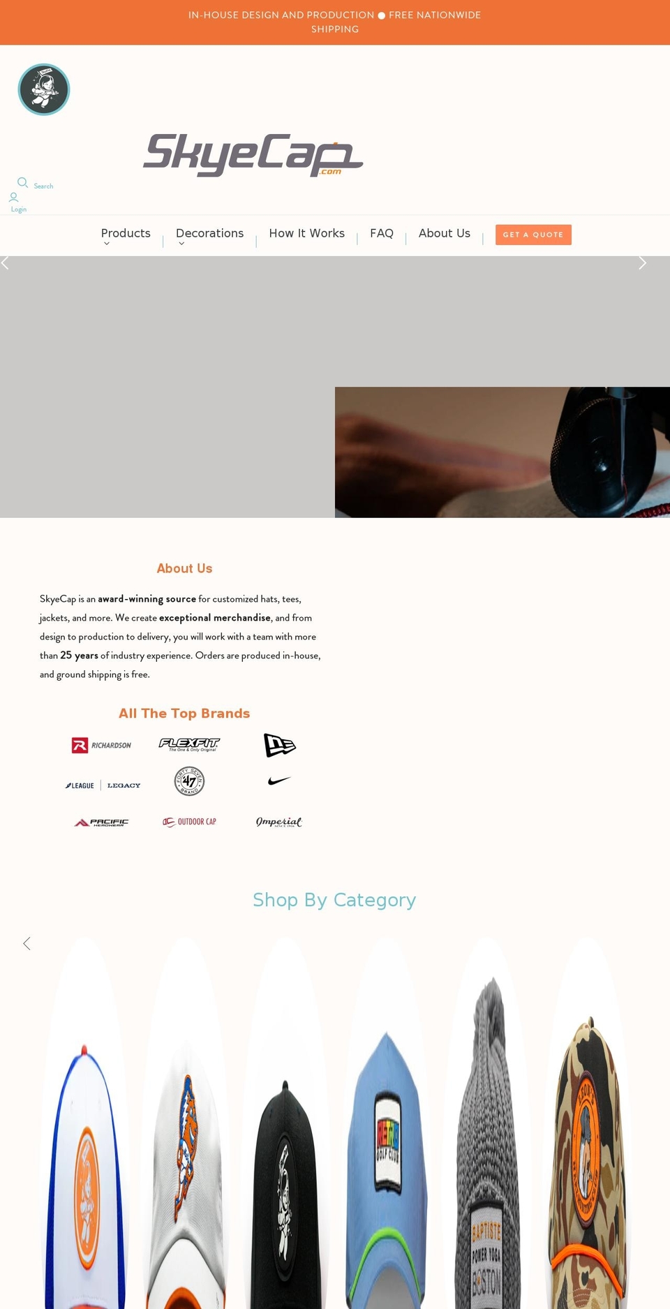 skyecap.com shopify website screenshot