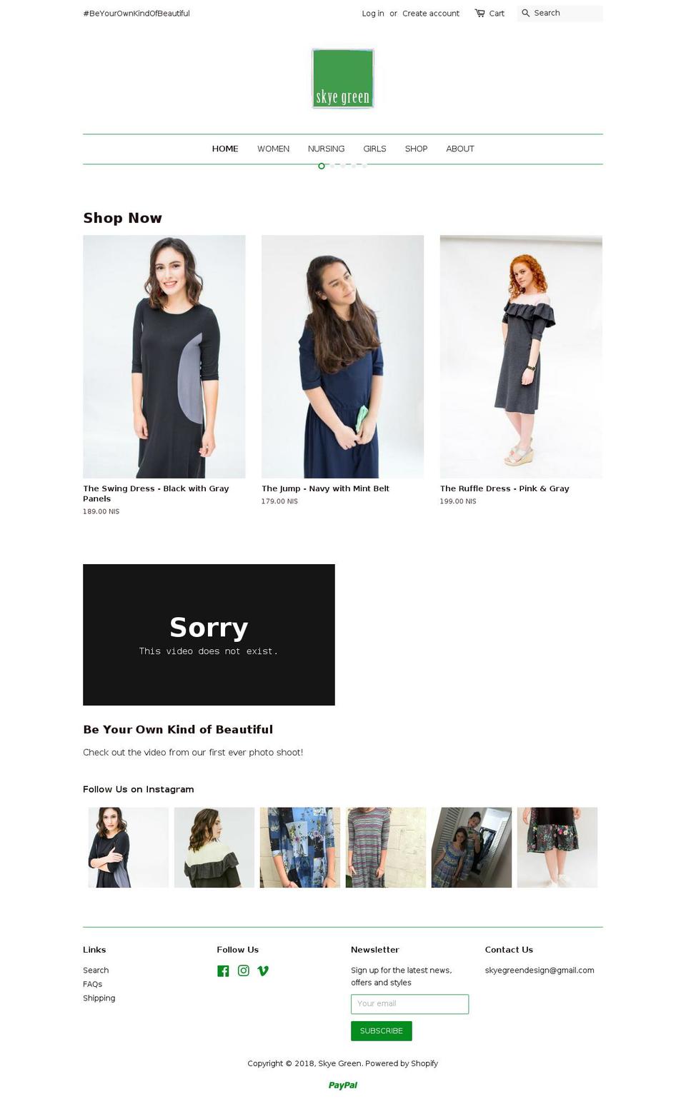 skyegreen.com — Shopify storefront screenshot