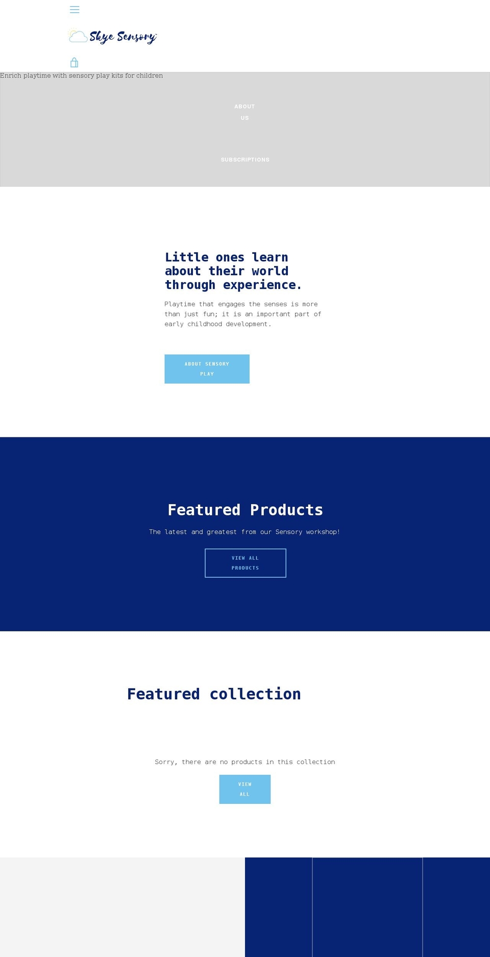 skyesensory.com shopify website screenshot