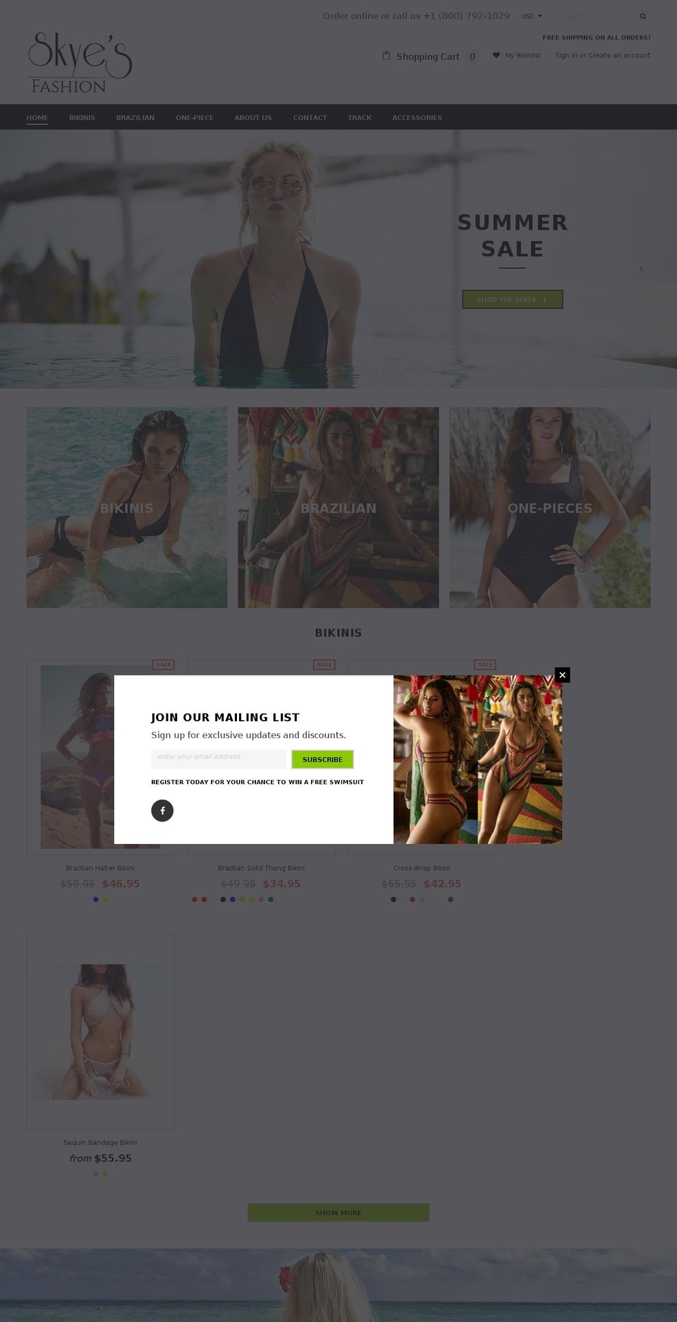 skyesfashion.com — Shopify storefront screenshot
