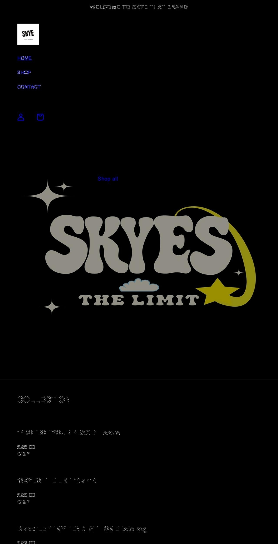 skyethatbrand.com shopify website screenshot