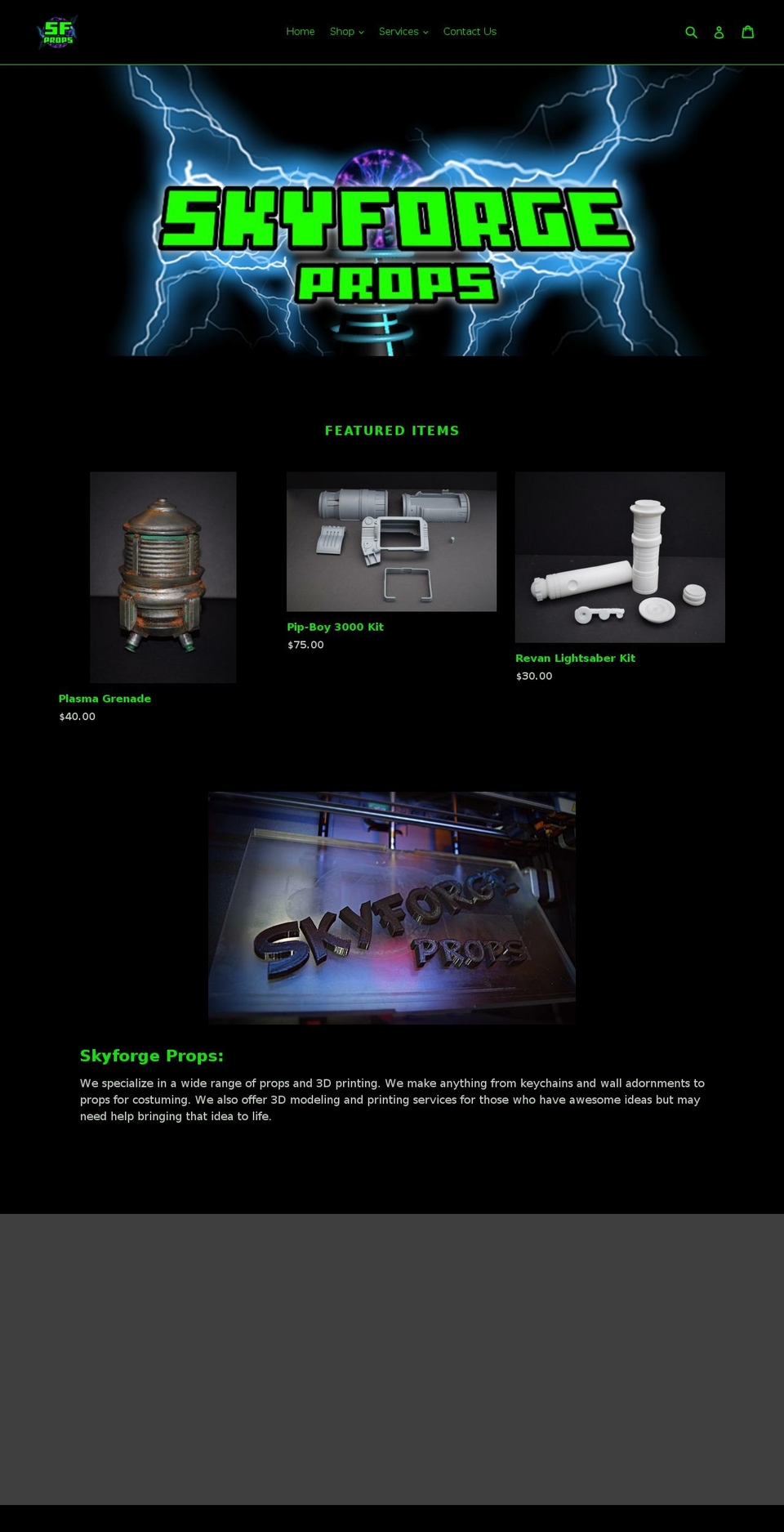 skyforgeprops.com shopify website screenshot
