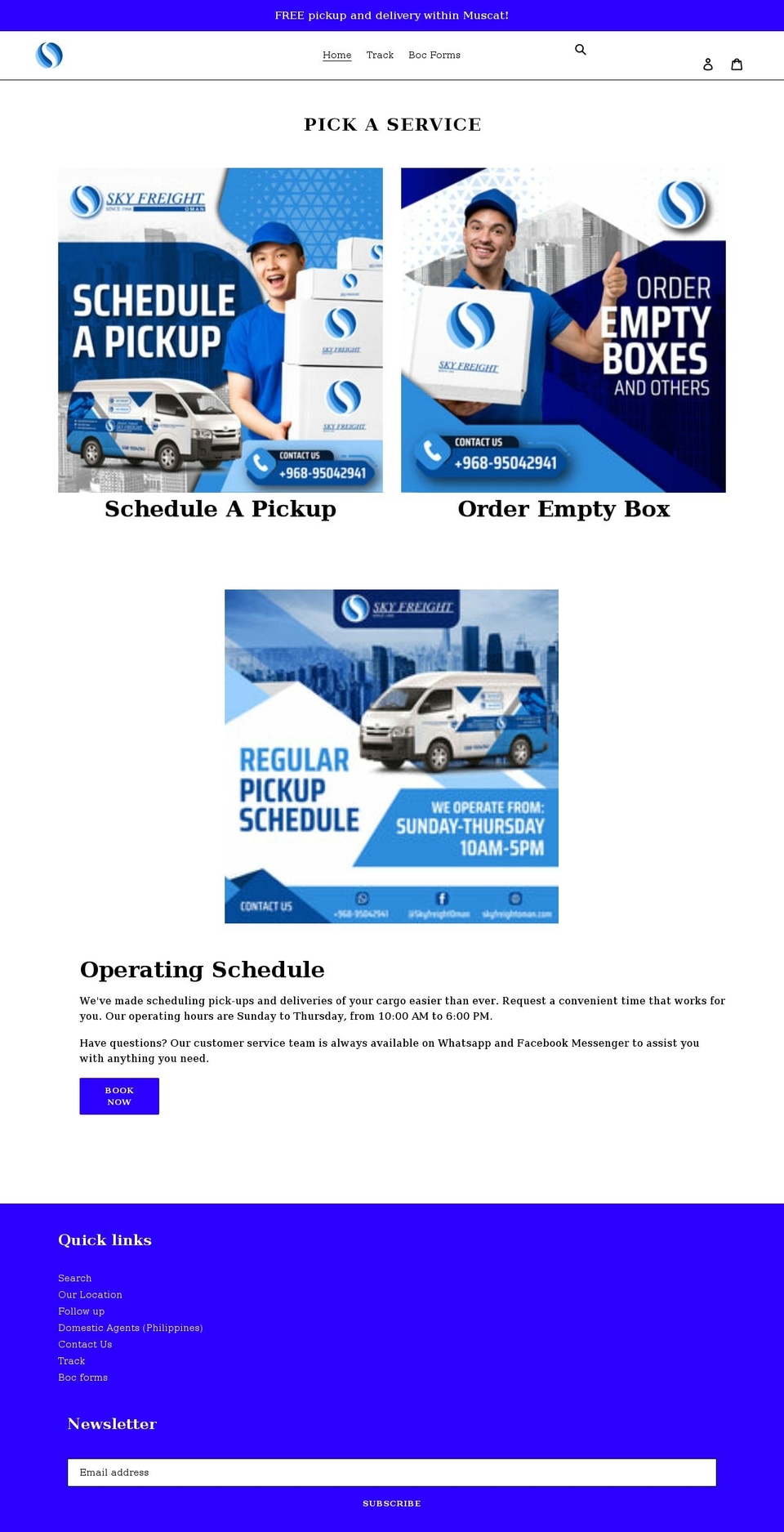 skyfreightoman.com shopify website screenshot