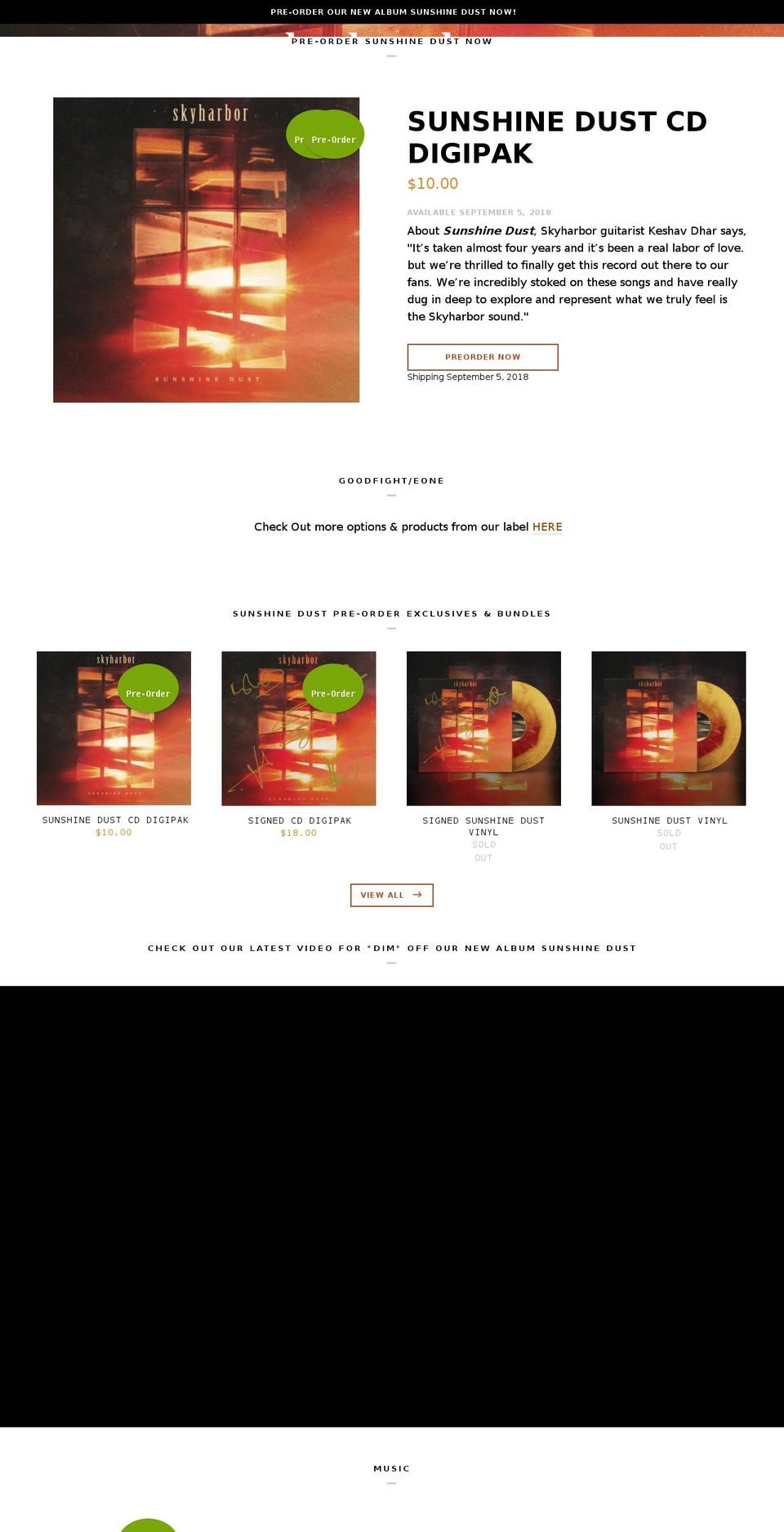 skyharborband.com — Shopify storefront screenshot