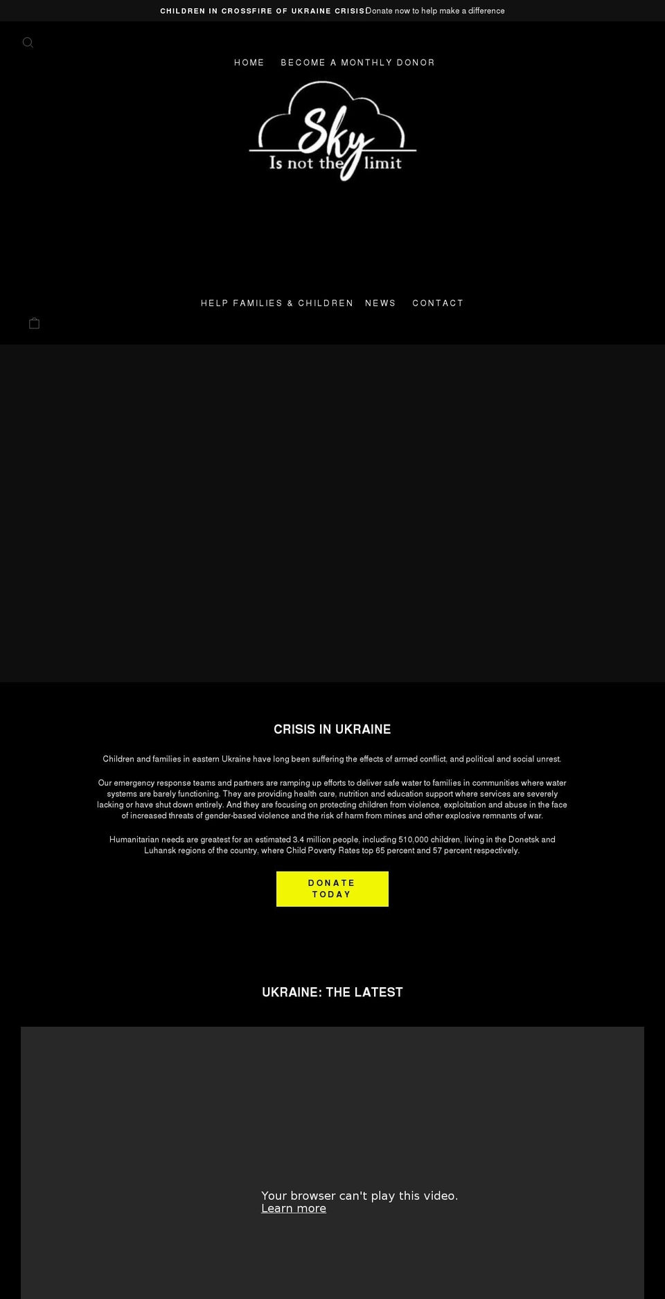 skyisnolimit.org shopify website screenshot