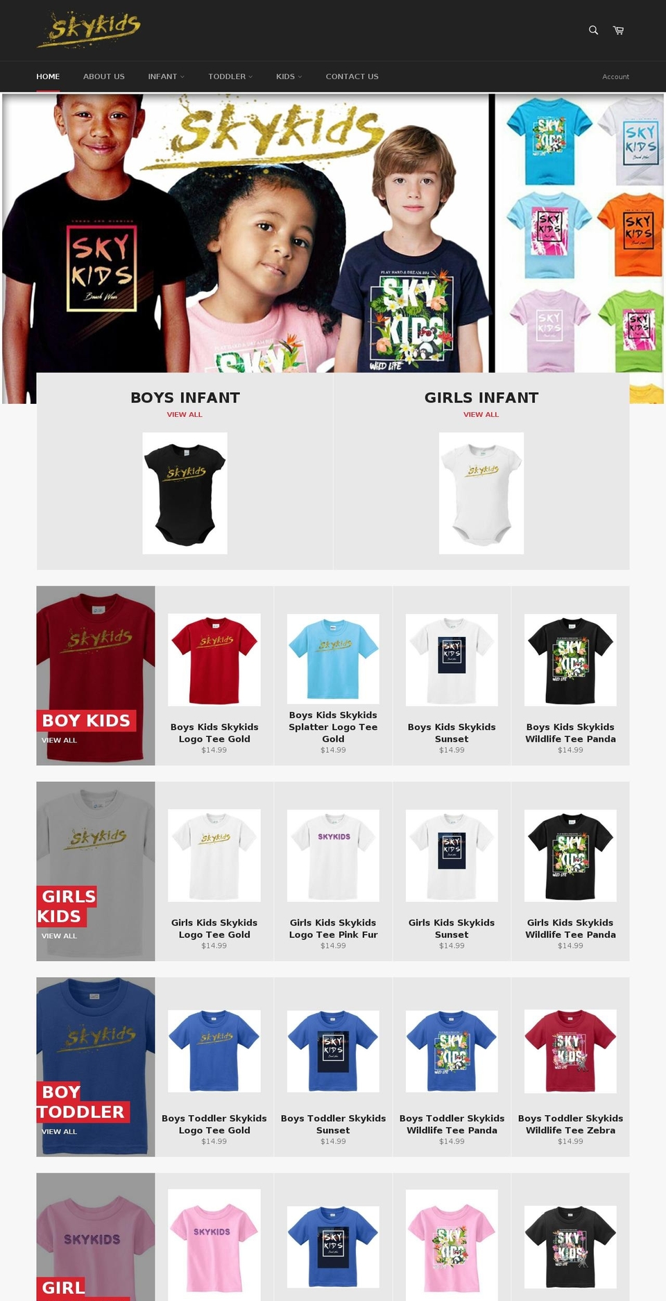 skykidsclothing.net shopify website screenshot